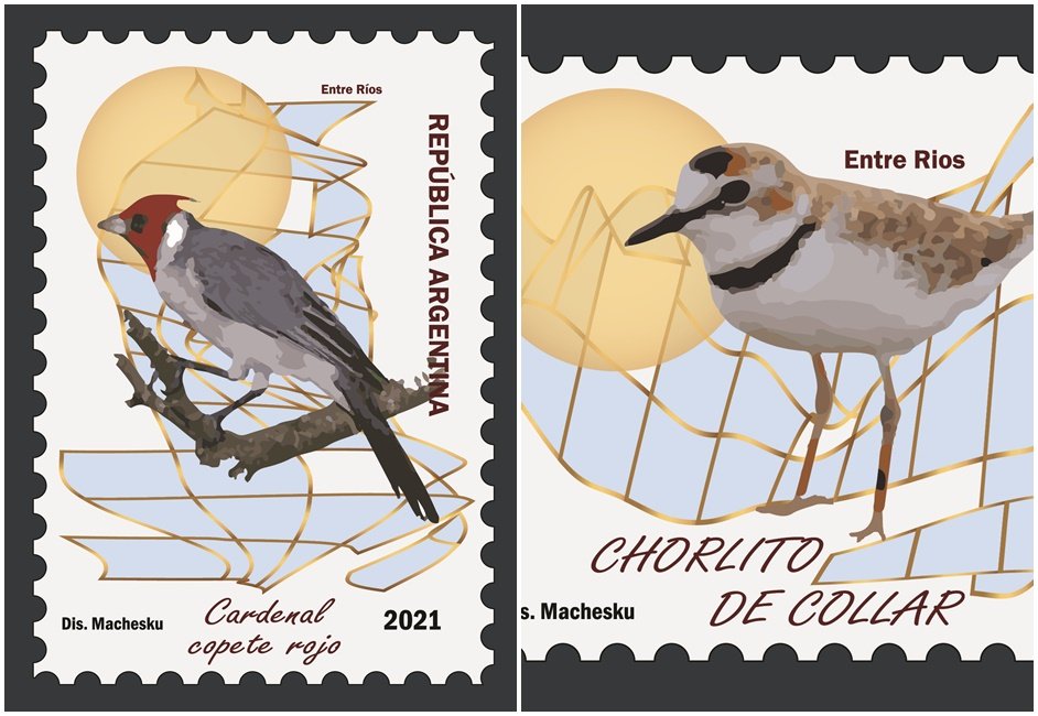 Estampillas criptocoleccionables: Entre Ríos representada por dos aves
