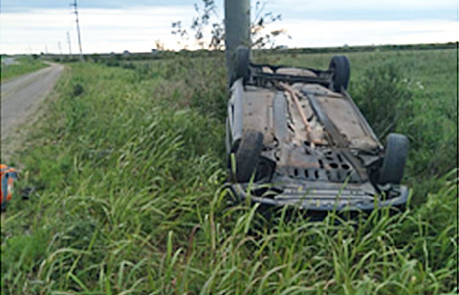 Sansalvadoreño volcó con su auto en ruta 18