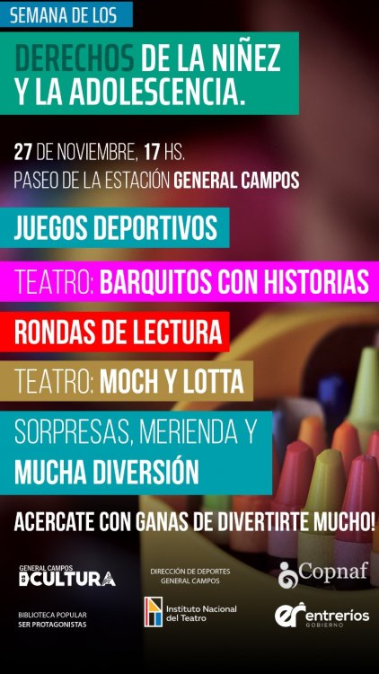 Conmemorarán la Semana de los Derechos de la Niñez en el Paseo de la Estación
