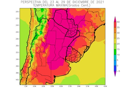 Se incrementará la temperatura por encima de lo normal en la mayor parte del área agrícola