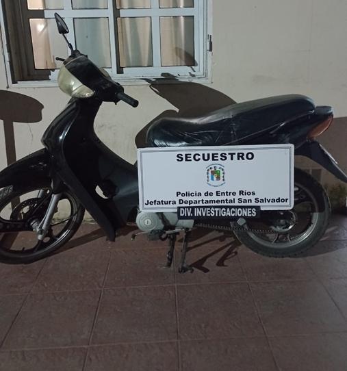 La Policía recuperó una moto que había sido robada en San Salvador