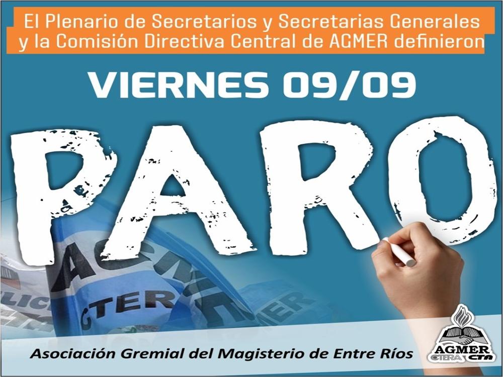 Alta adhesión al paro docente en el departamento San Salvador