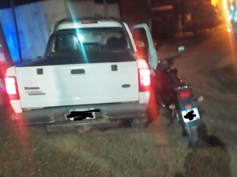 Colisionaron una camioneta y una moto