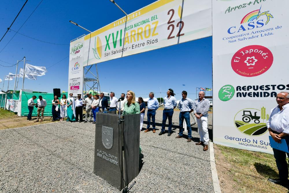 La vicegobernadora encabezó el acto de inauguración de la Fiesta Nacional del Arroz
