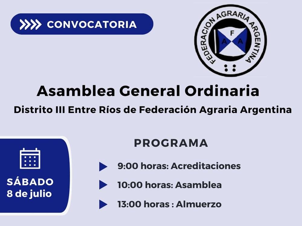 La Federación Agraria realiza su asamblea este sábado en San Salvador
