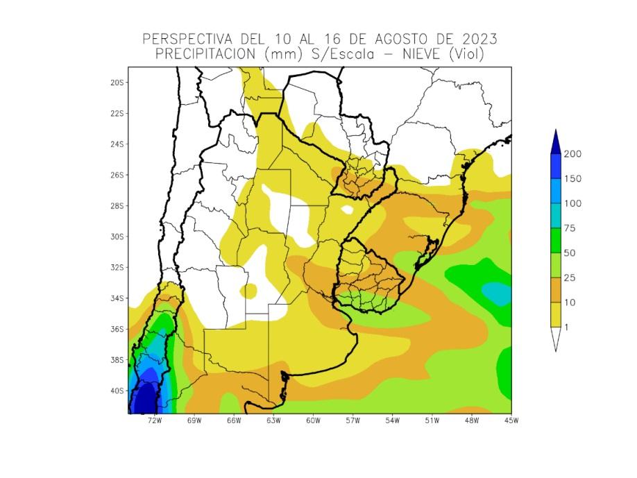 Se proyectan escasas precipitaciones en gran parte del área agrícola