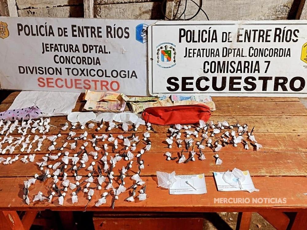 Detuvieron a cuatro personas por comercio de drogas en Concordia