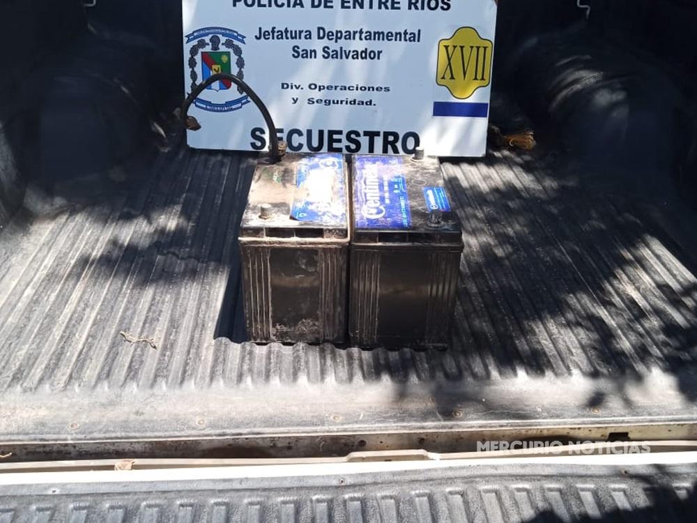 Recuperan baterías robadas de un camión en San Salvador