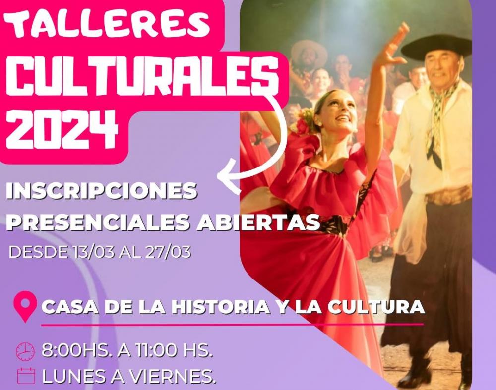 Están abiertas las inscripciones para los talleres de Cultura en General Campos