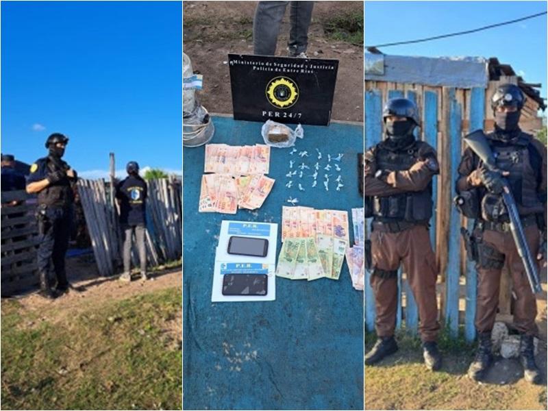 Allanamiento por venta de drogas en Concordia