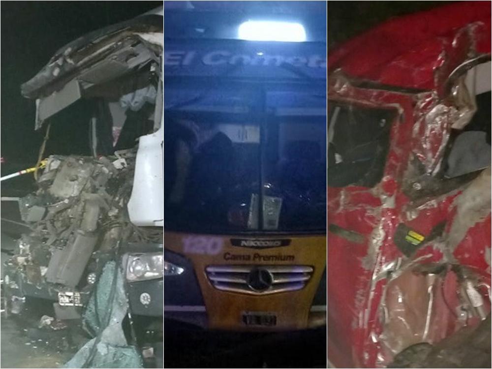 Chocaron un camión, un colectivo y una camioneta en la ruta 14