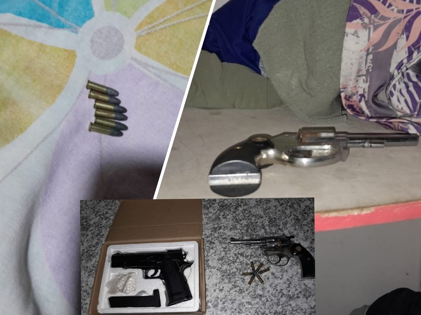 Las armas secuestradas.