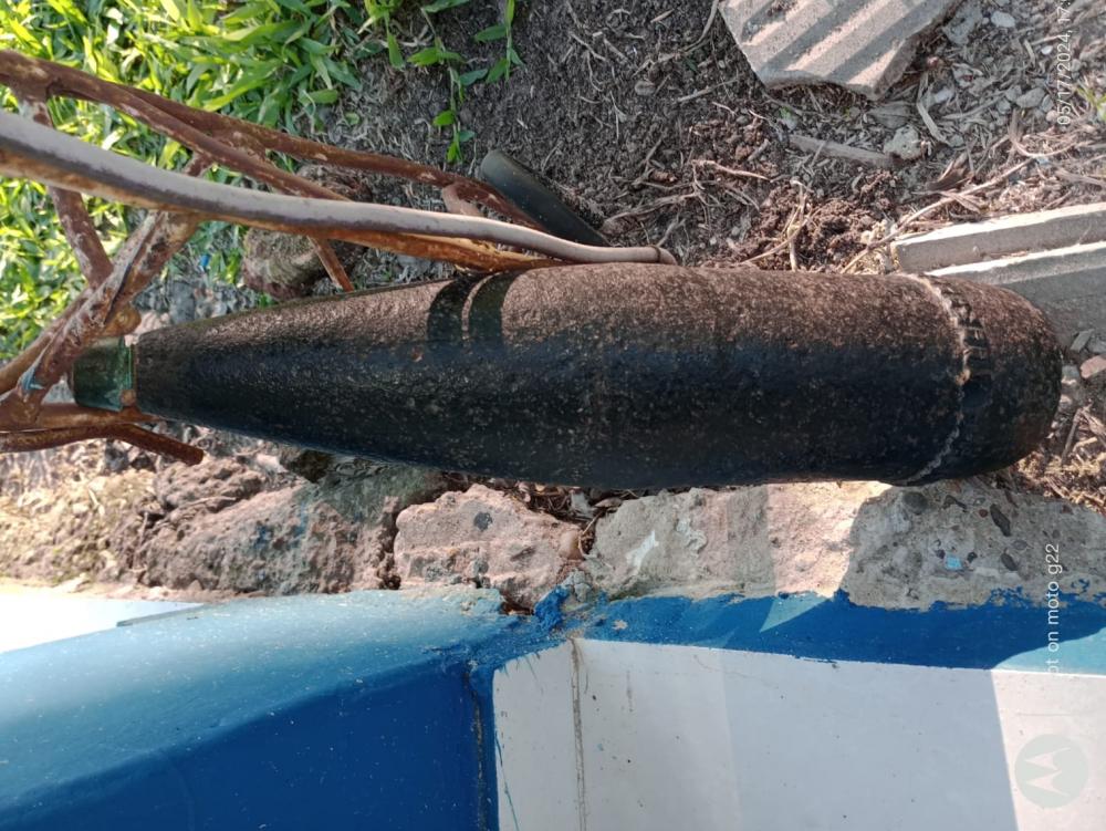 Desactivan un proyectil militar que fue hallado en la zona de Mandisoví