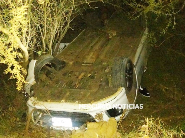 Volcó su auto al esquivar un animal en la autovía 14