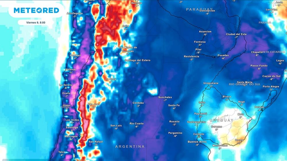 Se esperan fuertes heladas en gran parte del país