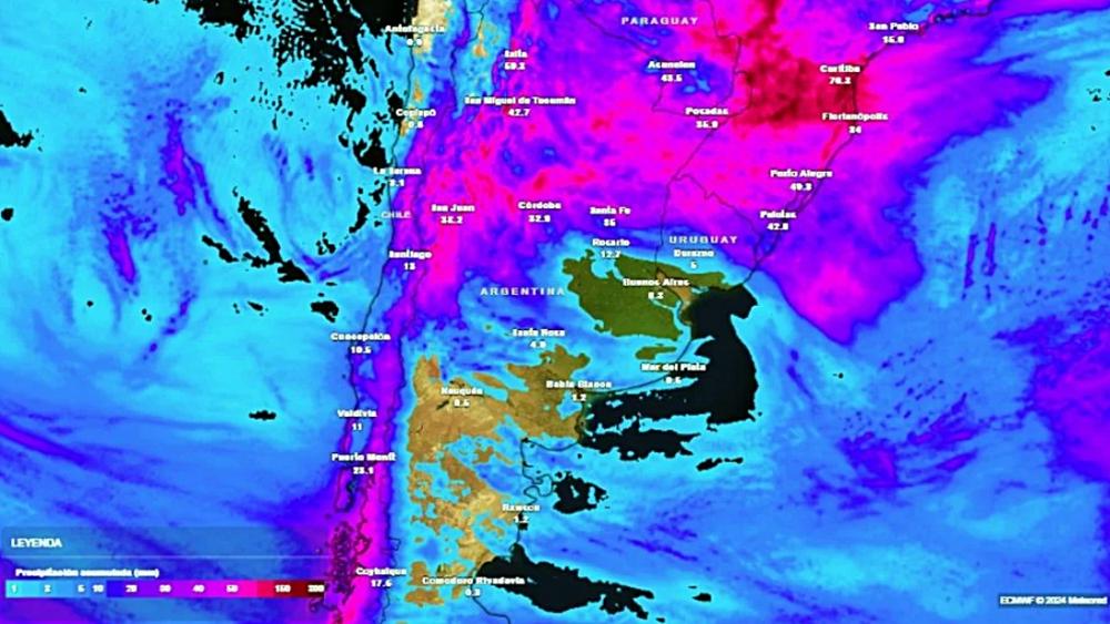 Lluvias y tormentas fuertes afectan la franja central del país