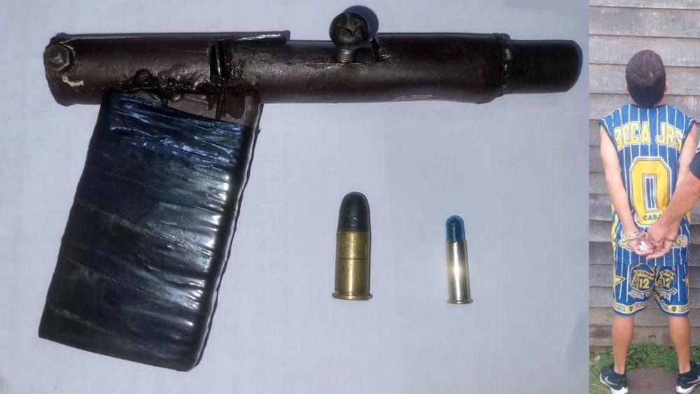 Secuestran un arma casera y detienen a un sujeto