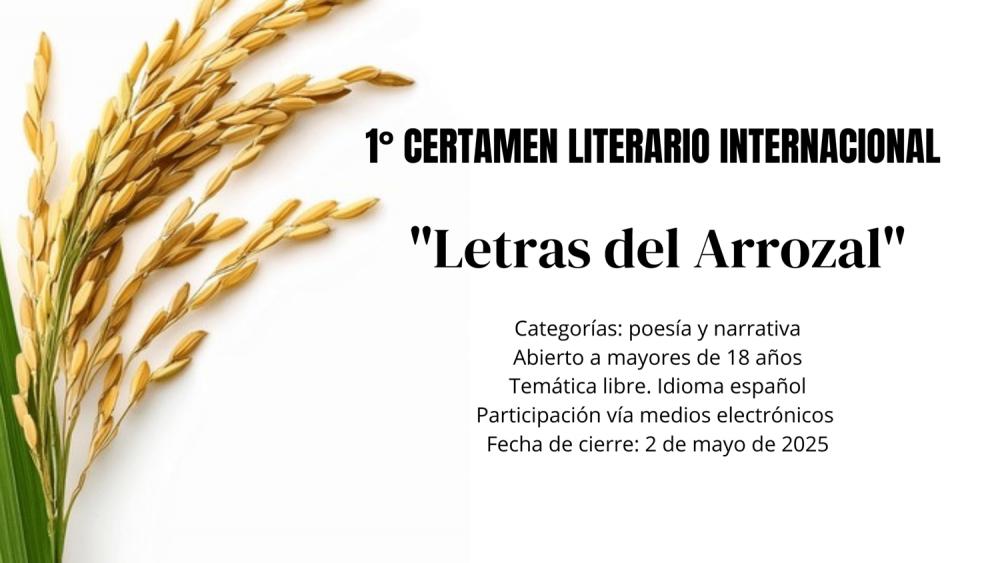 Lanzan el primer Certamen literario internacional "Letras del Arrozal"