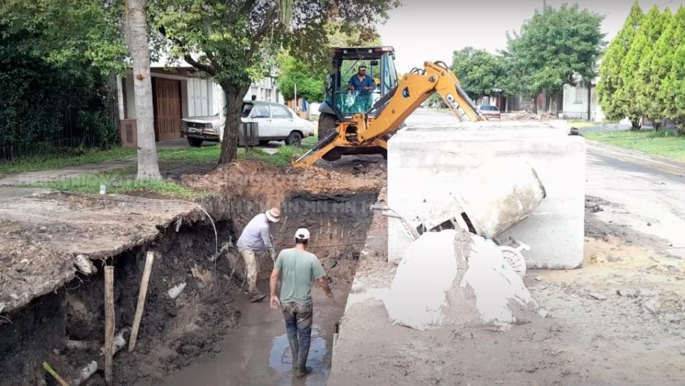 Gestionan para que la obra de desagüe de calle 25 de mayo se extienda hasta San Martín