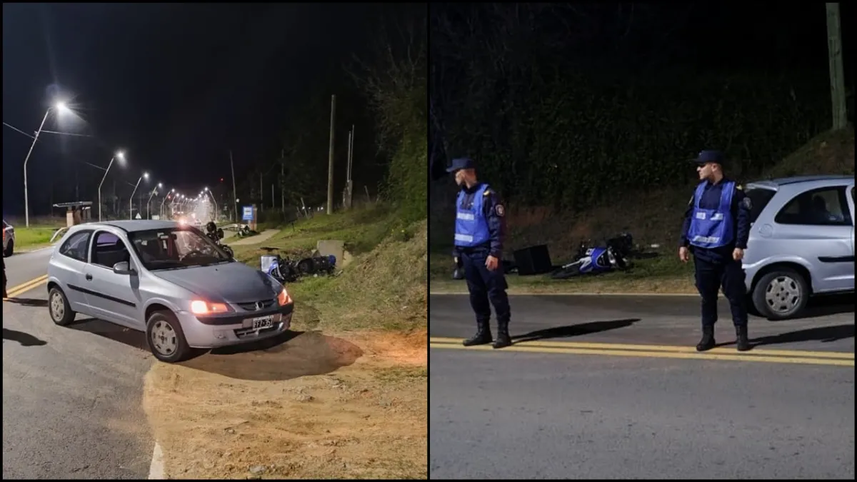 Un motociclista terminó con fractura expuesta tras un choque