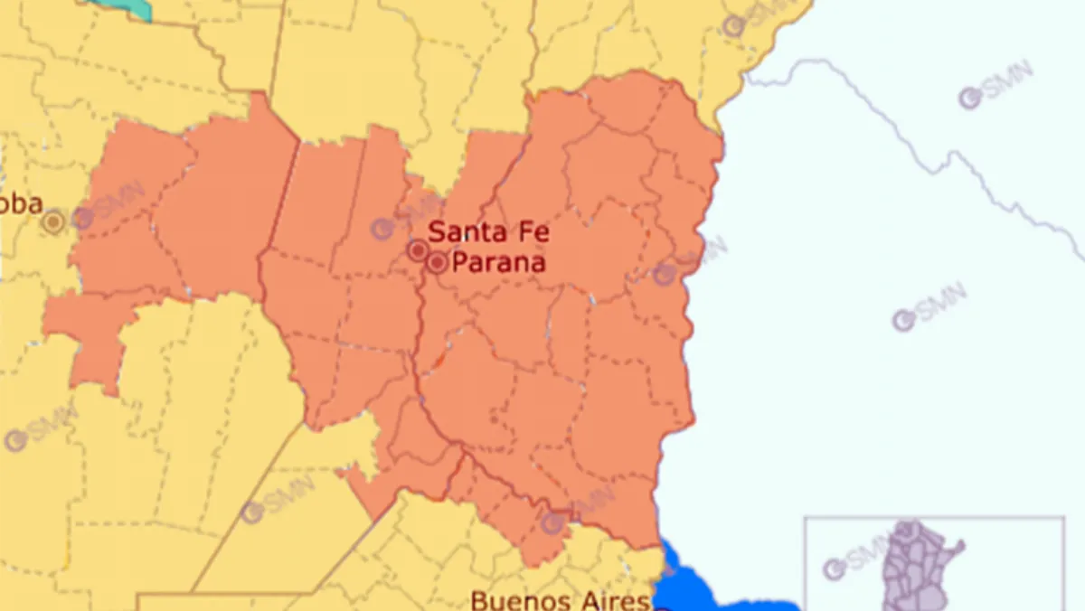 Alerta naranja para toda la provincia para la madrugada de este domingo