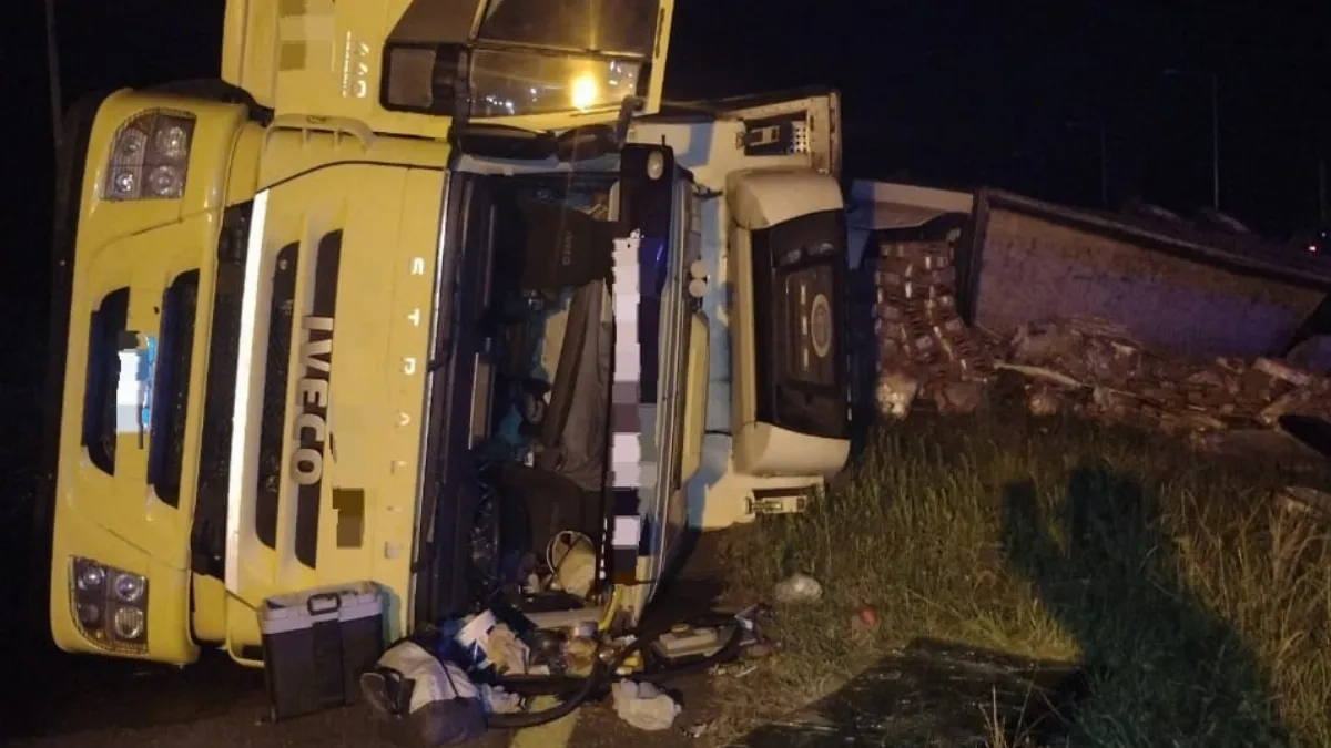 Un camión con pollos congelados volcó en la ruta 14