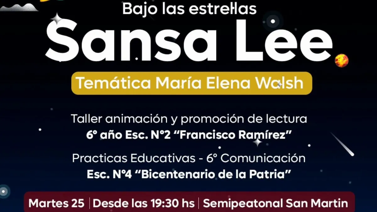 Sansa lee bajo las estrellas: noche cultural en homenaje a María Elena Walsh