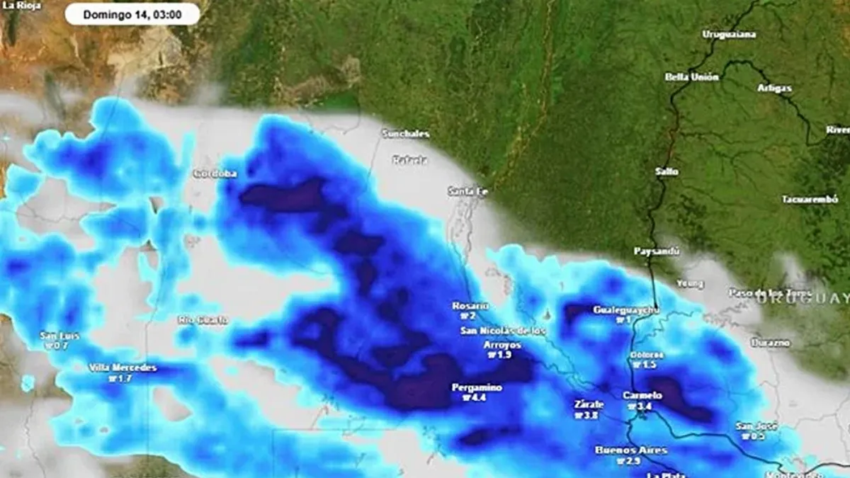 Fin de semana con tormentas intensas y descenso térmico en el centro del país