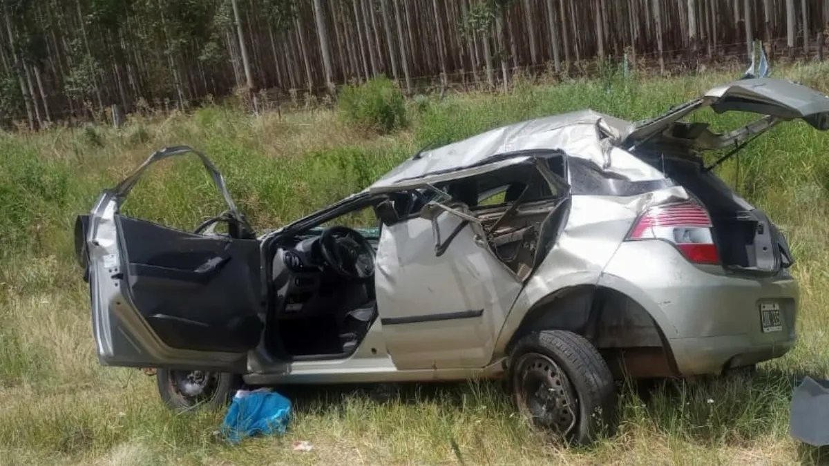 Reventó un neumático y despistó en la ruta 14
