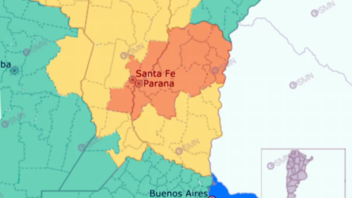 Elevaron a naranja el alerta por tormentas para este jueves a la mañana