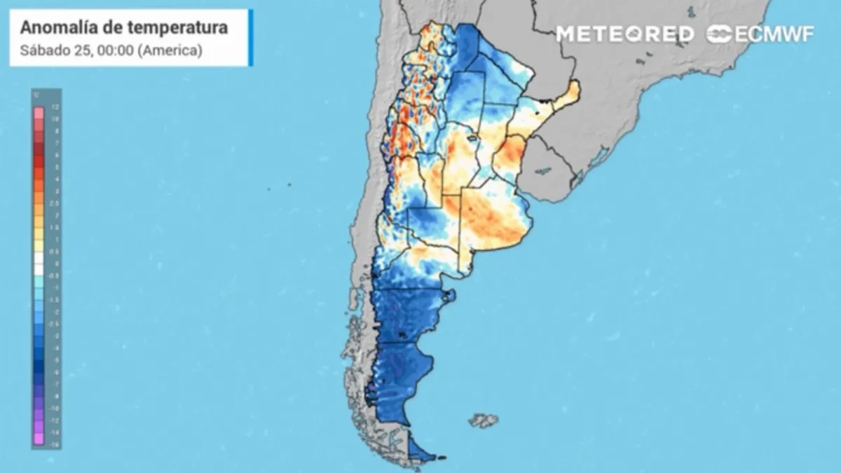 Del calor a las heladas: ingresa una masa de aire frío en la región central