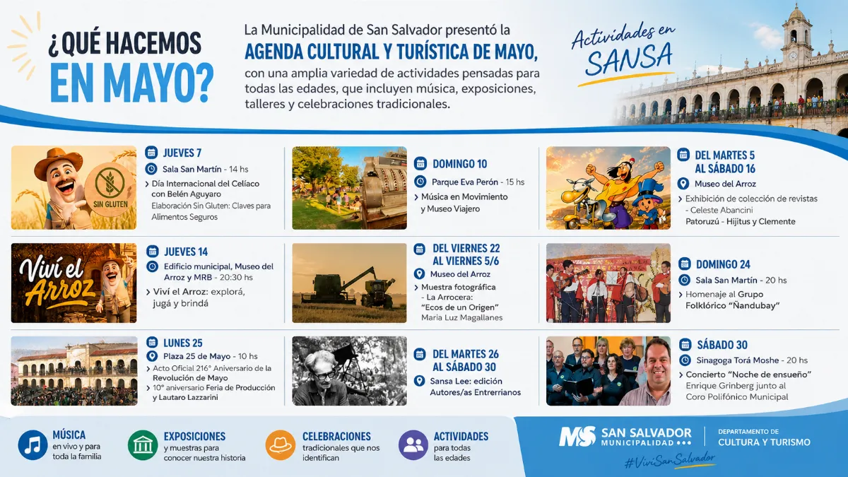 Mayo llega con una variada agenda cultural en San Salvador