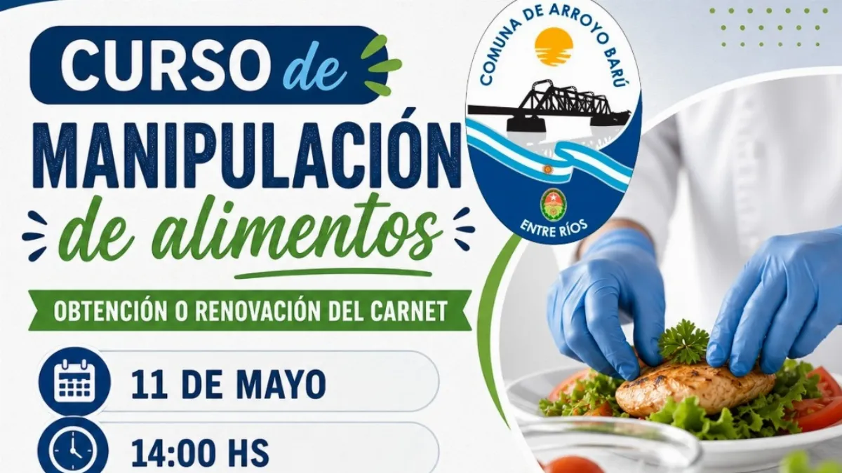Dictarán un curso gratuito de manipulación de alimentos en Arroyo Barú