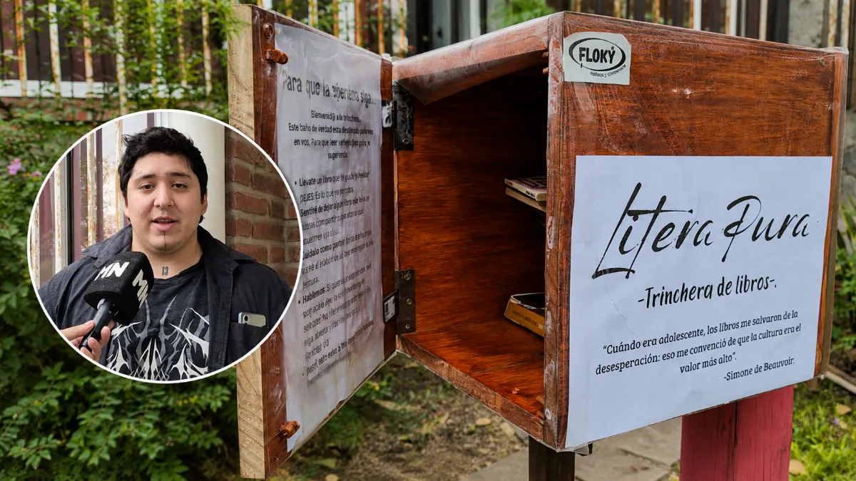 Un joven creó un espacio gratuito de intercambio de libros en su barrio
