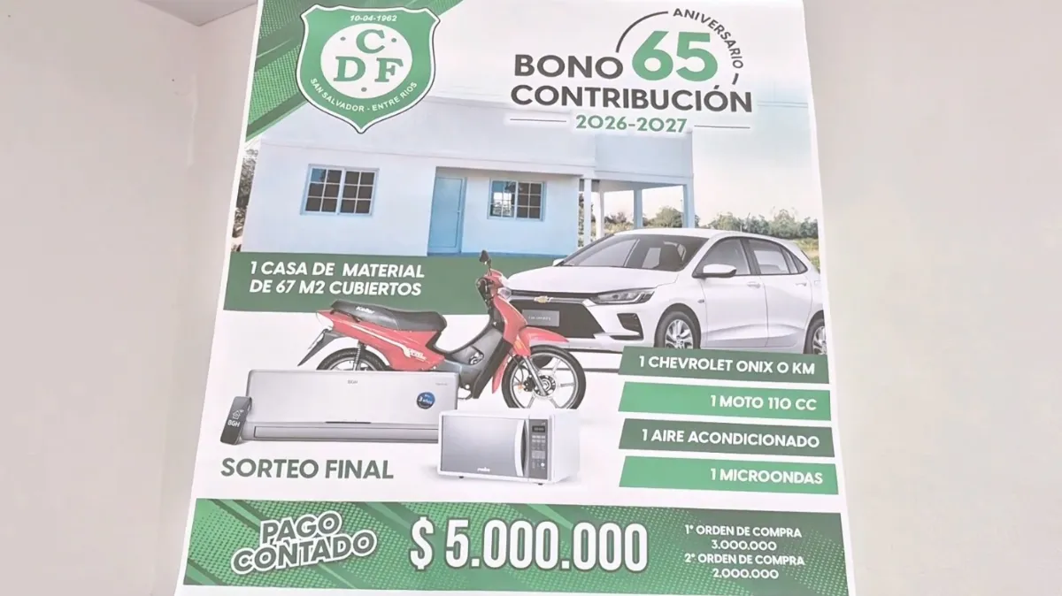 Una casa, un auto y motos: los premios del bono 65° aniversario de Ferrocarril