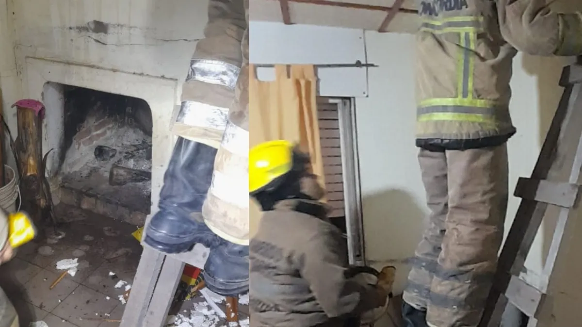 Susto en Villa Adela: el fuego afectó el cielorraso de una vivienda