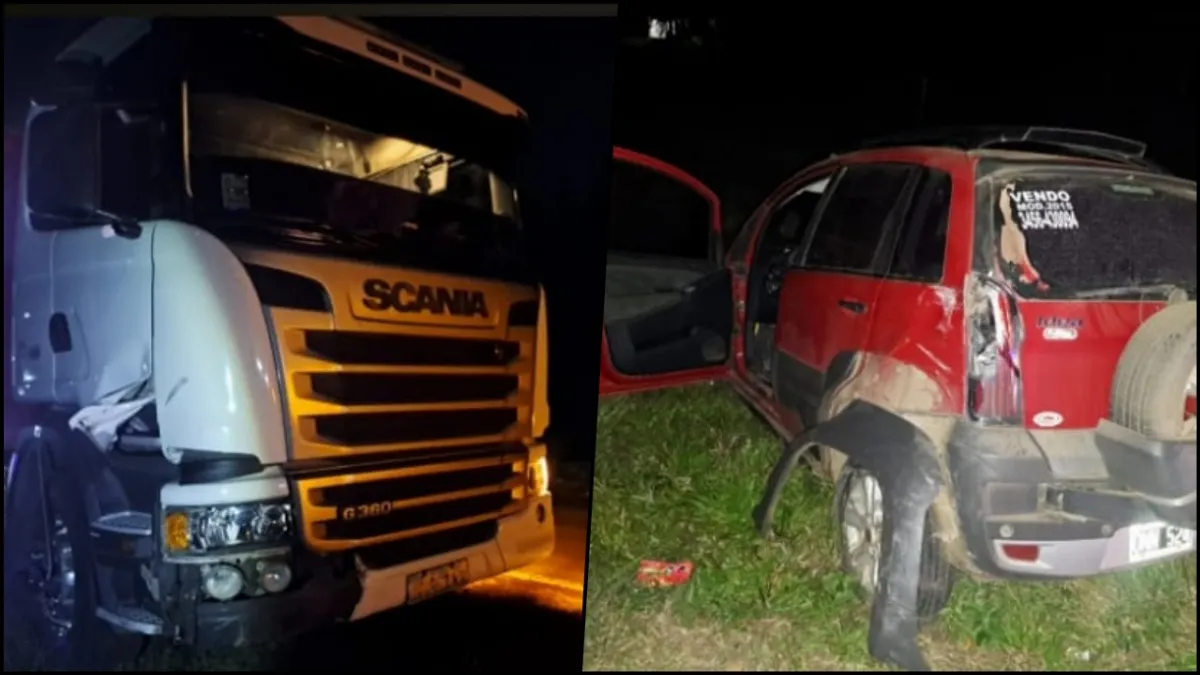 Ruta 14: automóvil perdió el control y fue impactado por un camión