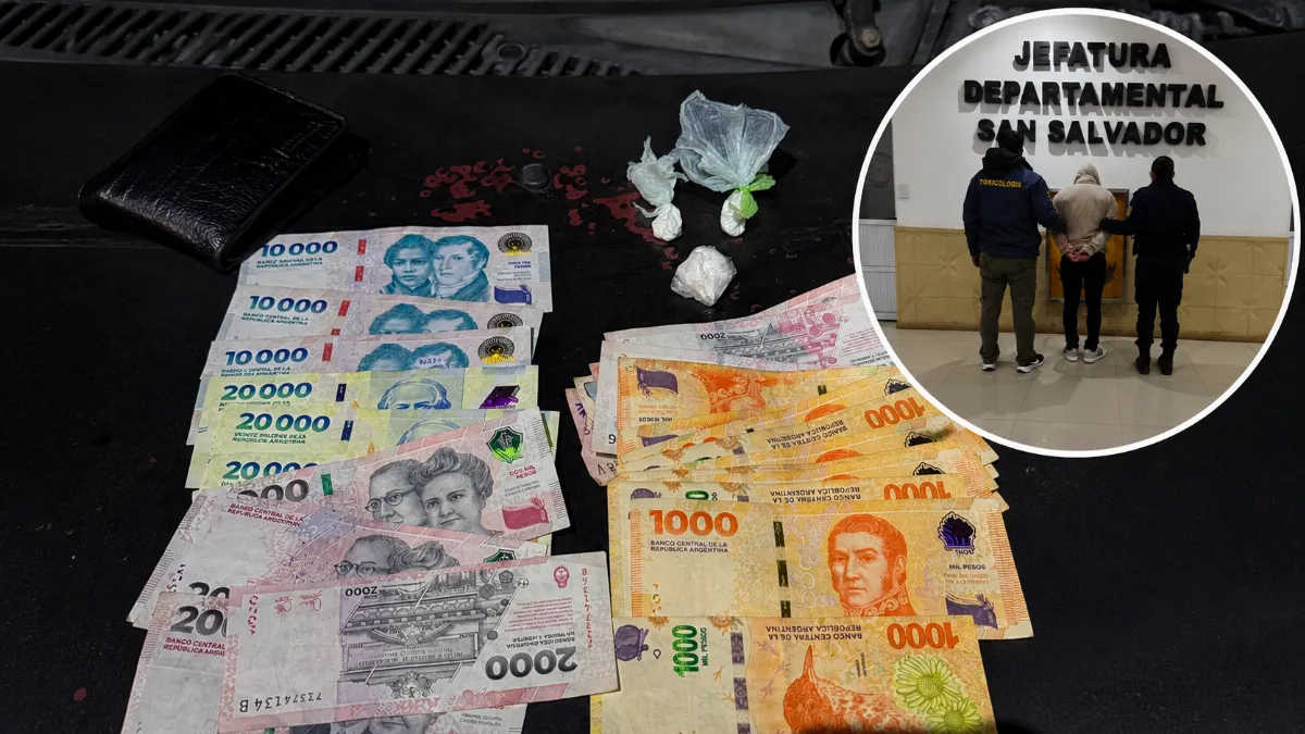 Hallaron cocaína durante un control vehicular en San Salvador: un detenido
