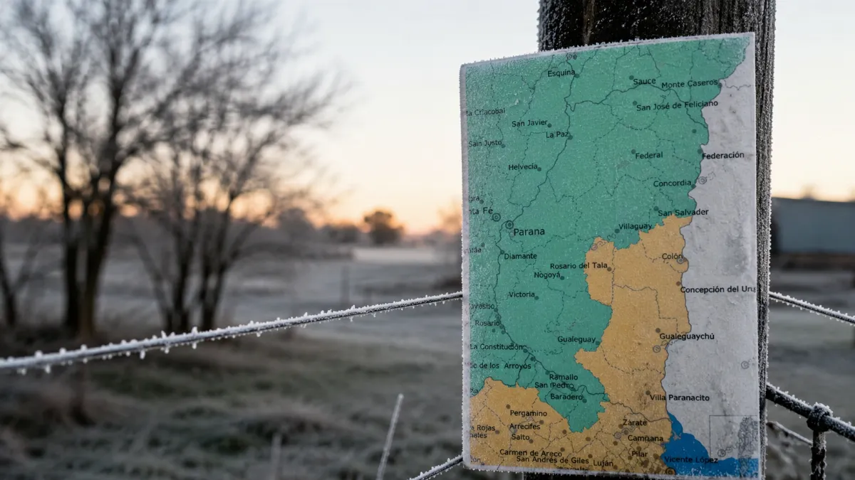 Alerta por temperaturas extremas: frío para el sureste de Entre Ríos