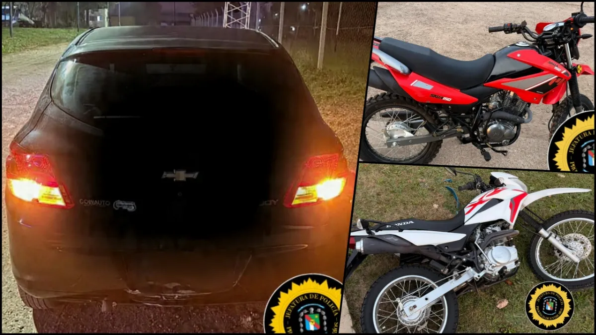 Choque entre un automóvil y dos motocicletas en Maciá: no hubo lesionados