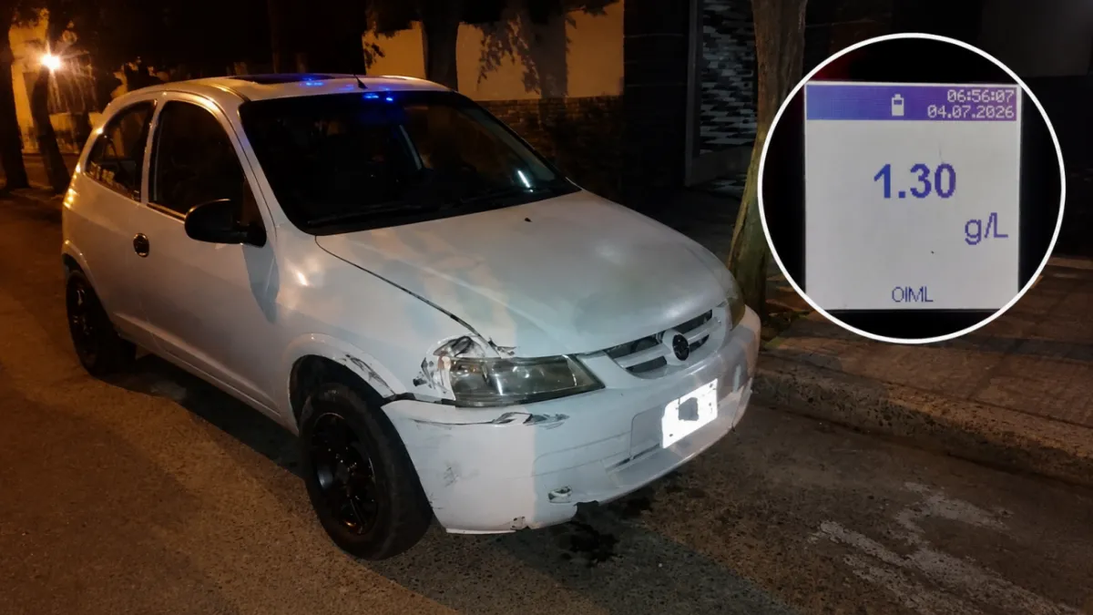 Conductor alcoholizado chocó un auto estacionado mientras dormía al volante