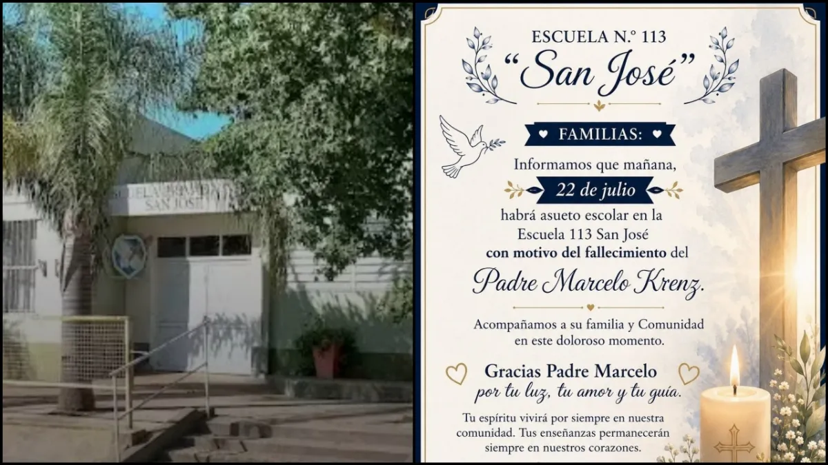 La Escuela 113 suspendió las clases por el fallecimiento del padre Marcelo Krenz
