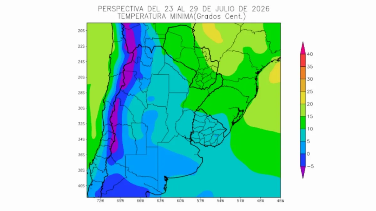 Se espera un descenso térmico y riesgo de heladas en la región
