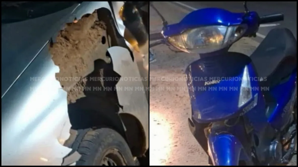 Una motociclista sufrió una fractura de fémur tras un choque en la ex ruta 26