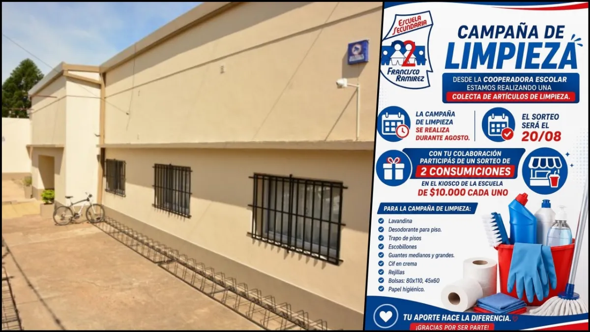 Una campaña invita a colaborar con productos de limpieza para la Escuela Secundaria 2