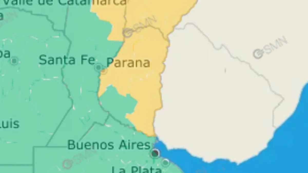 Casi toda la provincia bajo alerta amarilla por lluvias