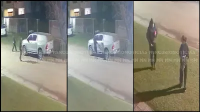 Quedaron filmados mientras robaban dinero de una camioneta en San Salvador