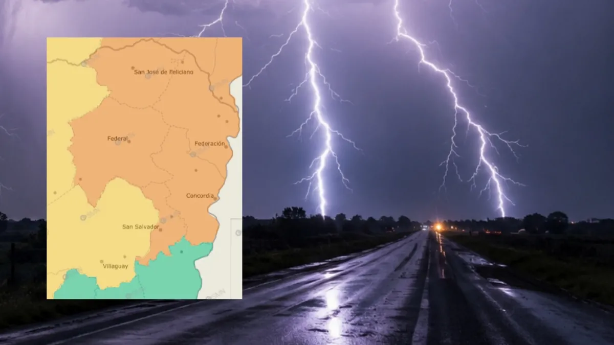 Elevan a naranja el alerta por tormentas para el noreste entrerriano