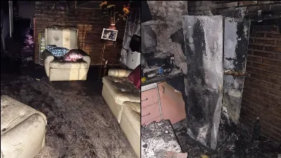 Un policía ingresó a una casa en llamas y salvó a una pareja de adultos mayores