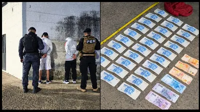 Escaparon, cayeron de la moto y fueron detenidos con dinero y armas